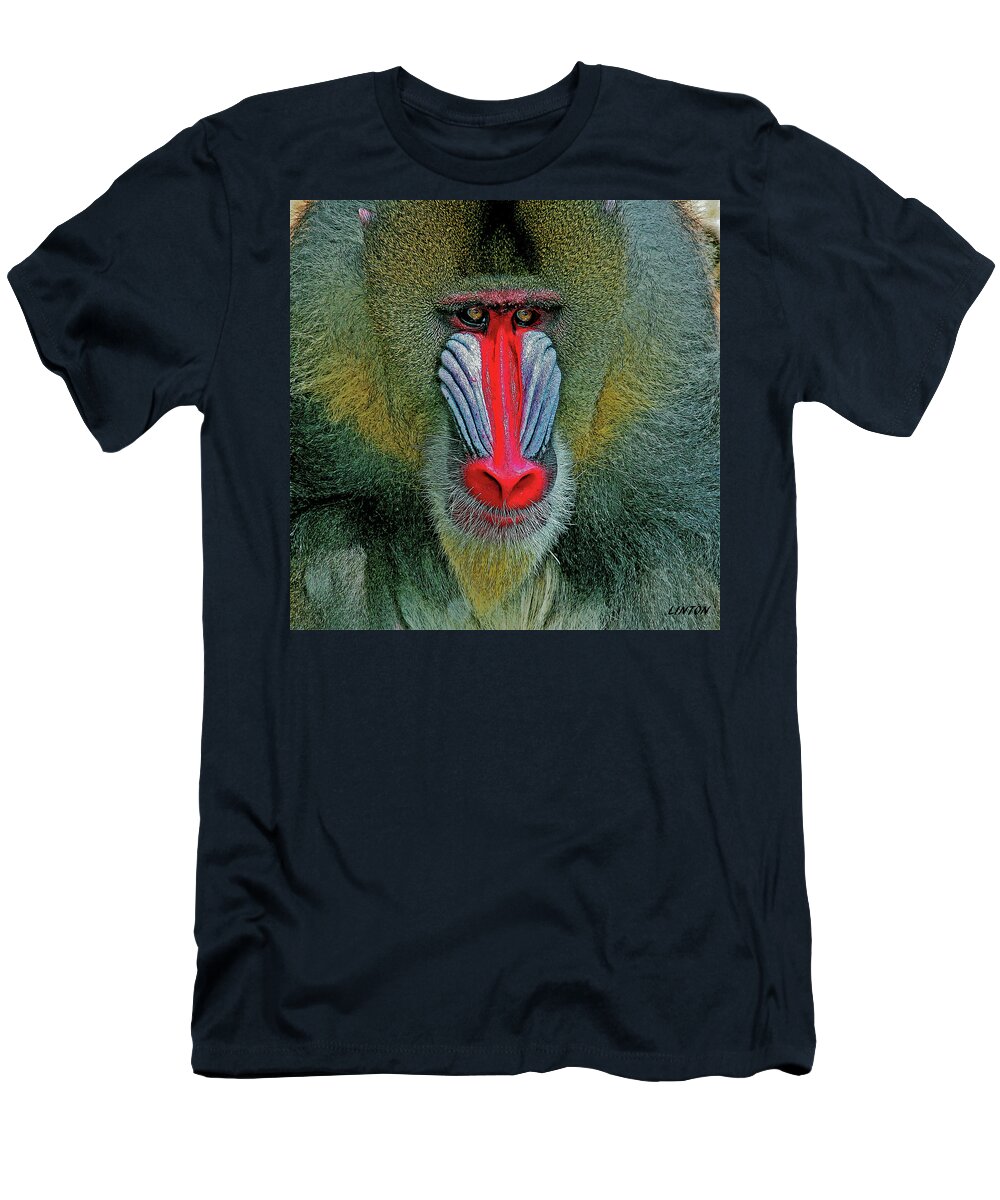 Baboon T-Shirt featuring the digital art MANDRILL BABOON cps by Larry Linton
