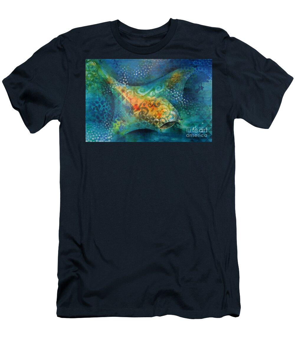 Manta T-Shirt featuring the painting Manta Ray by Reina Cottier