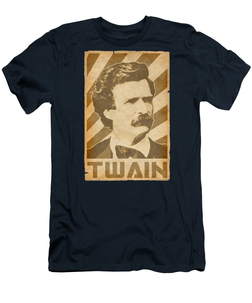 Mark T-Shirt featuring the digital art Mark Twain Retro Propaganda by Filip Schpindel