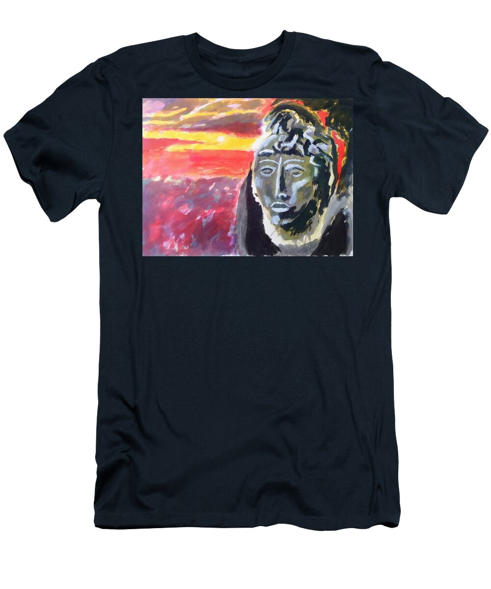 Maya T-Shirt featuring the painting Maya Sunset by Enrico Garff