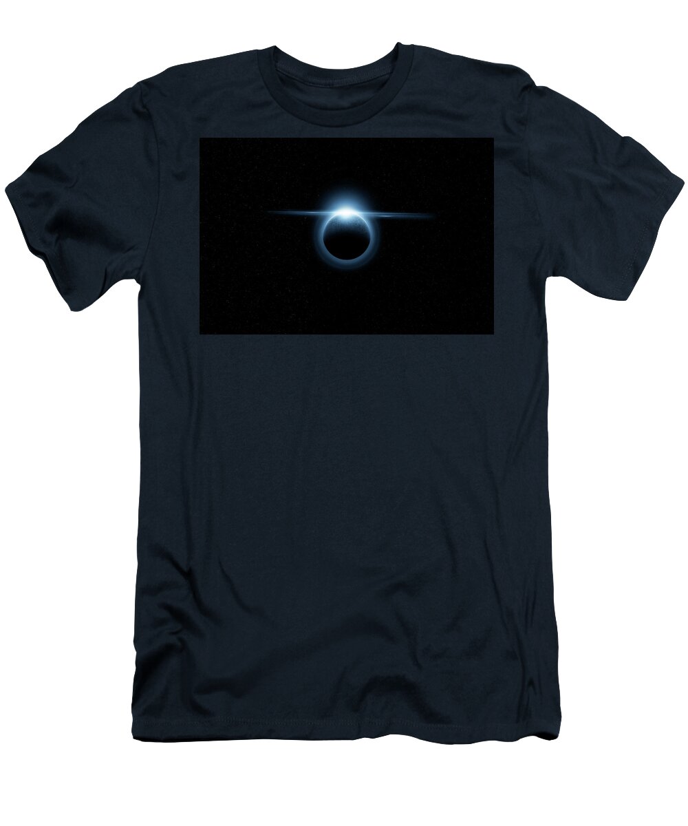 Energy T-Shirt featuring the digital art Metal Moon Eclipse by Pelo Blanco Photo