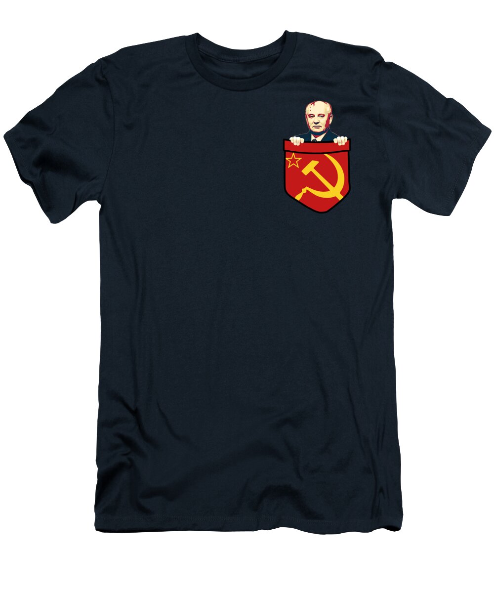 Cuba T-Shirt featuring the digital art Michail Gorbatjov Communism Chest Pocket by Filip Schpindel