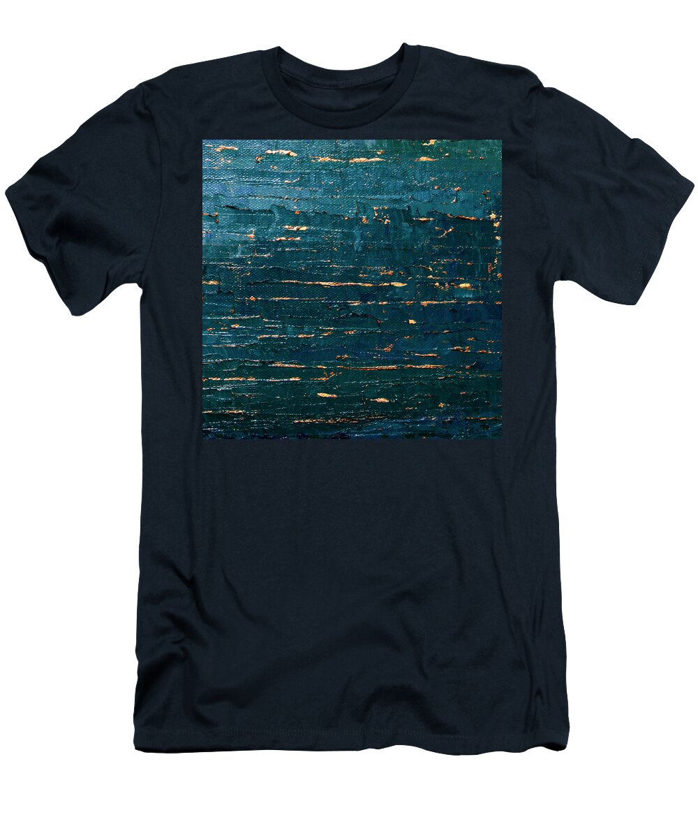 Ocean T-Shirt featuring the painting Midnight Water by Linda Bailey