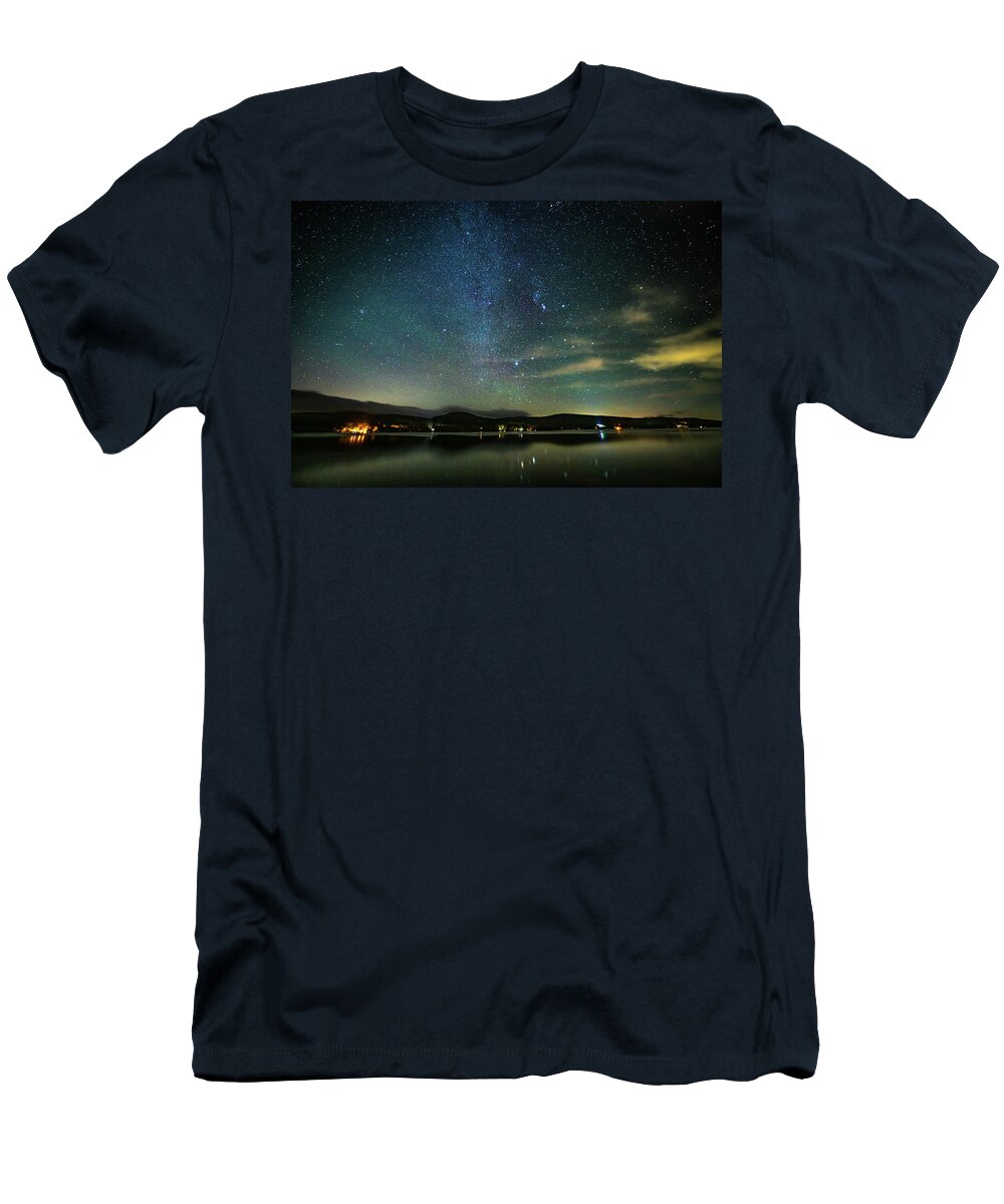 Canadarago Lake T-Shirt featuring the photograph Milky Way over Canadarago Lake by Kevin Suttlehan