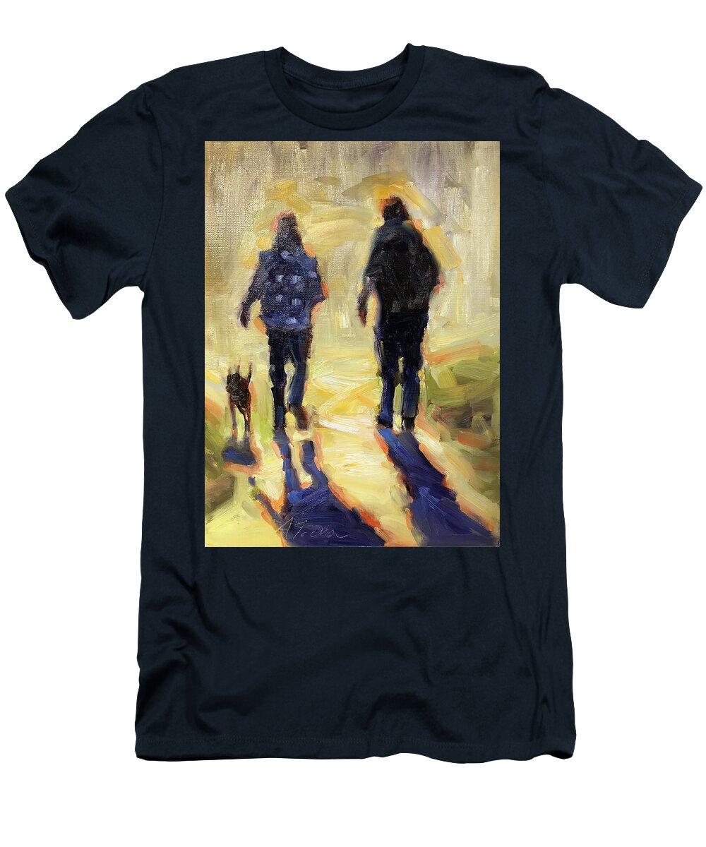 Couple T-Shirt featuring the painting Morning Glory by Ashlee Trcka