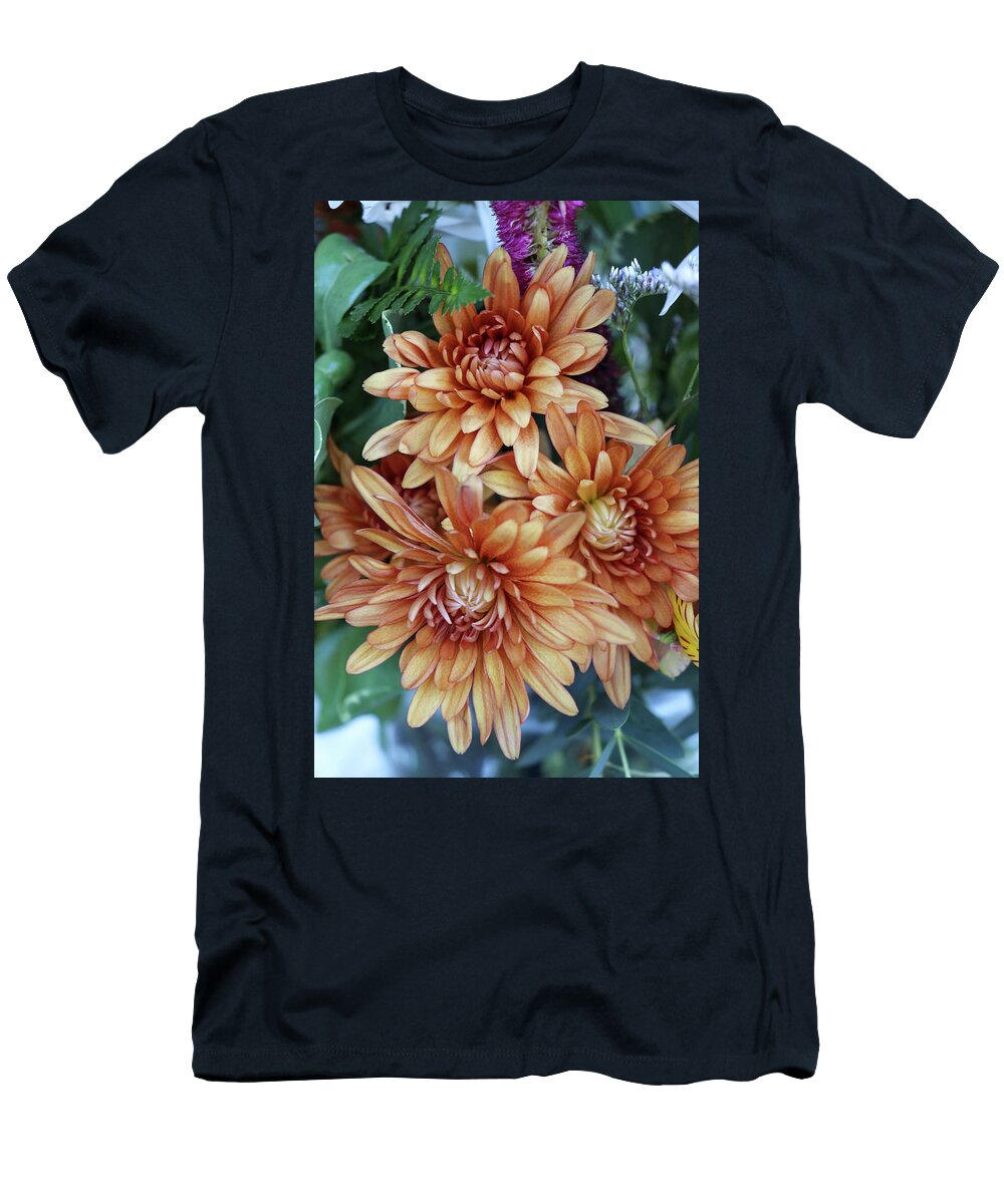 Bouquet T-Shirt featuring the photograph Mums in a Bouquet by Mary Anne Delgado
