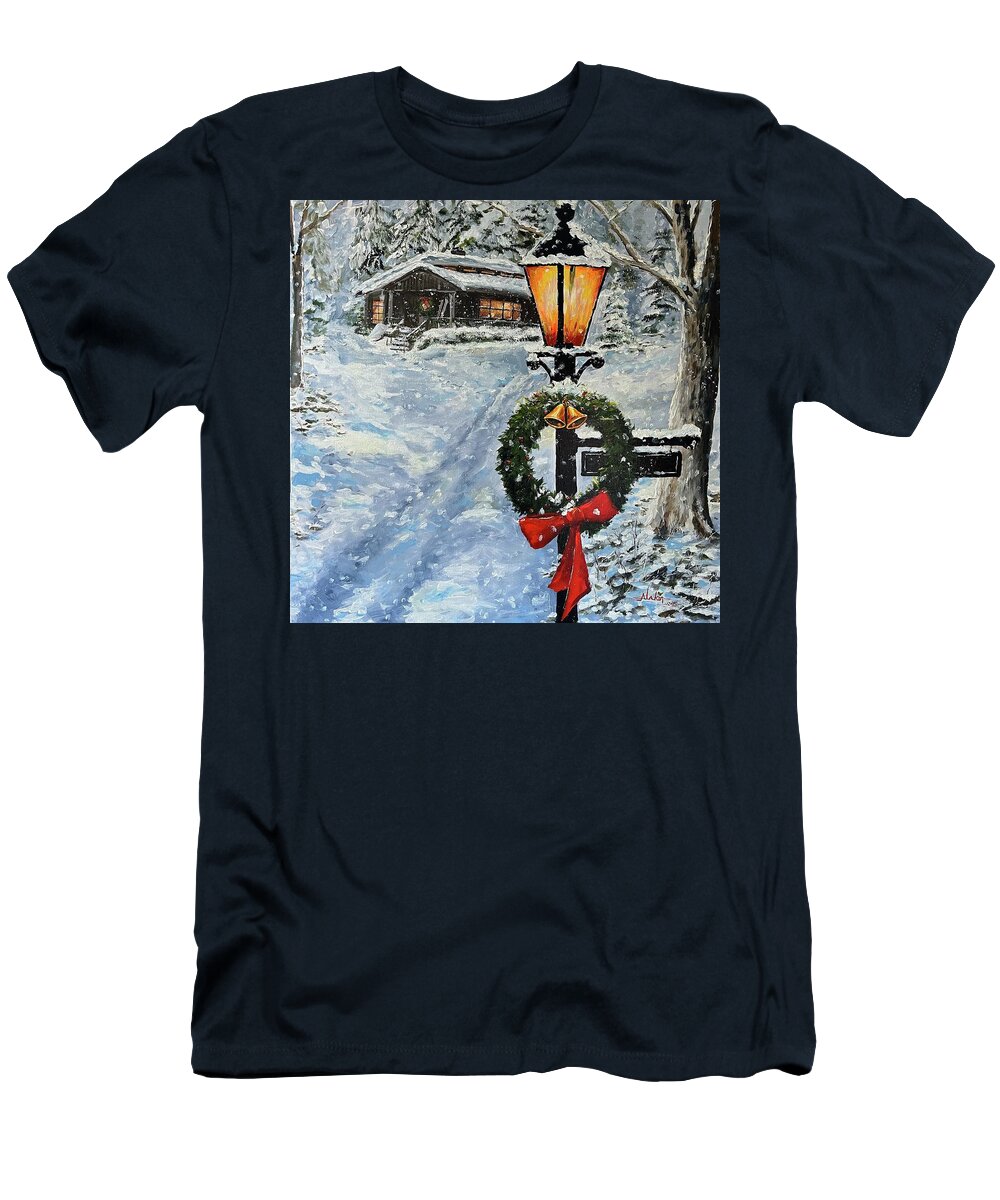 Christmas T-Shirt featuring the painting Noel by Alan Lakin