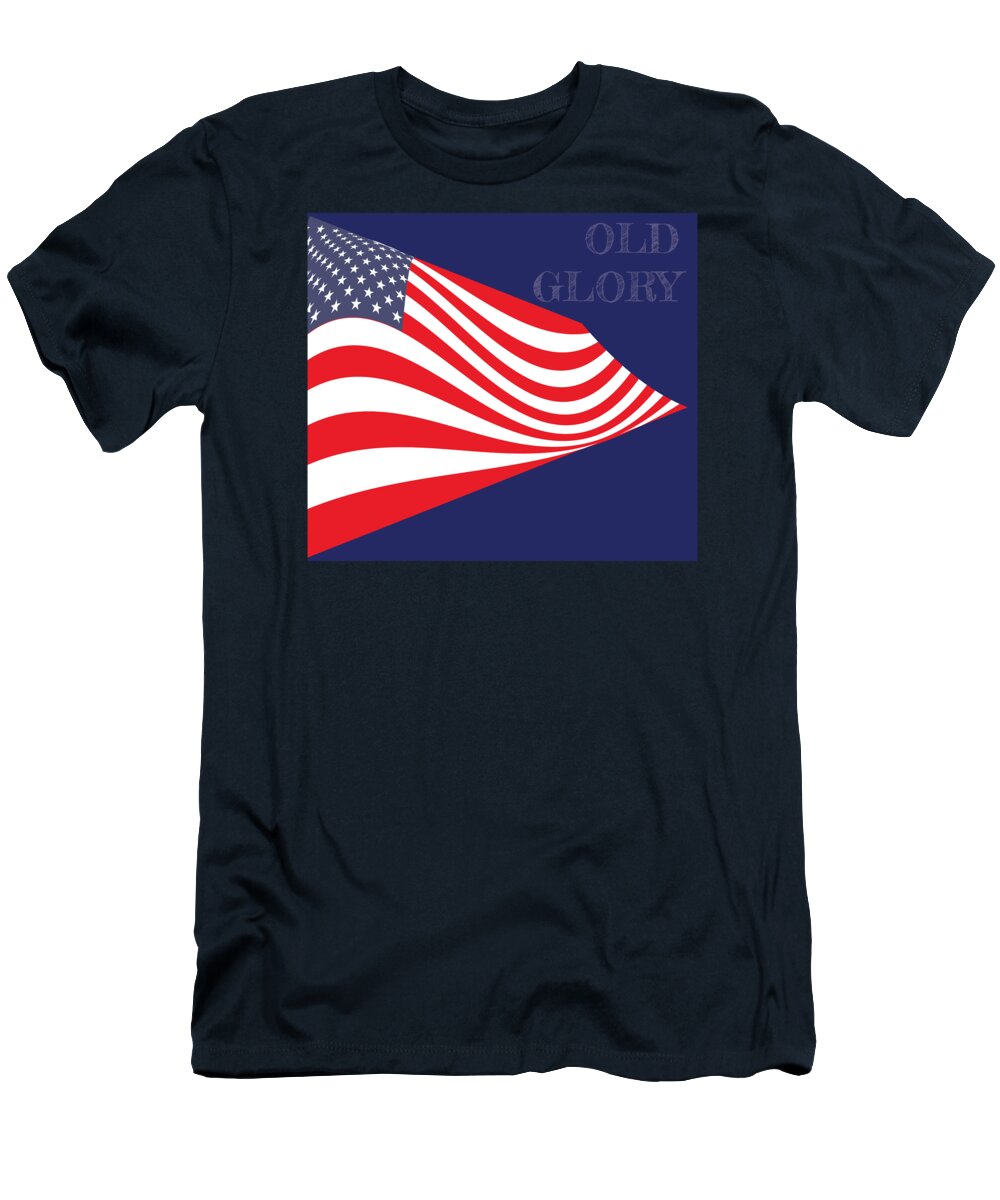 Old Glory T-Shirt featuring the digital art Old Glory by Greg Joens