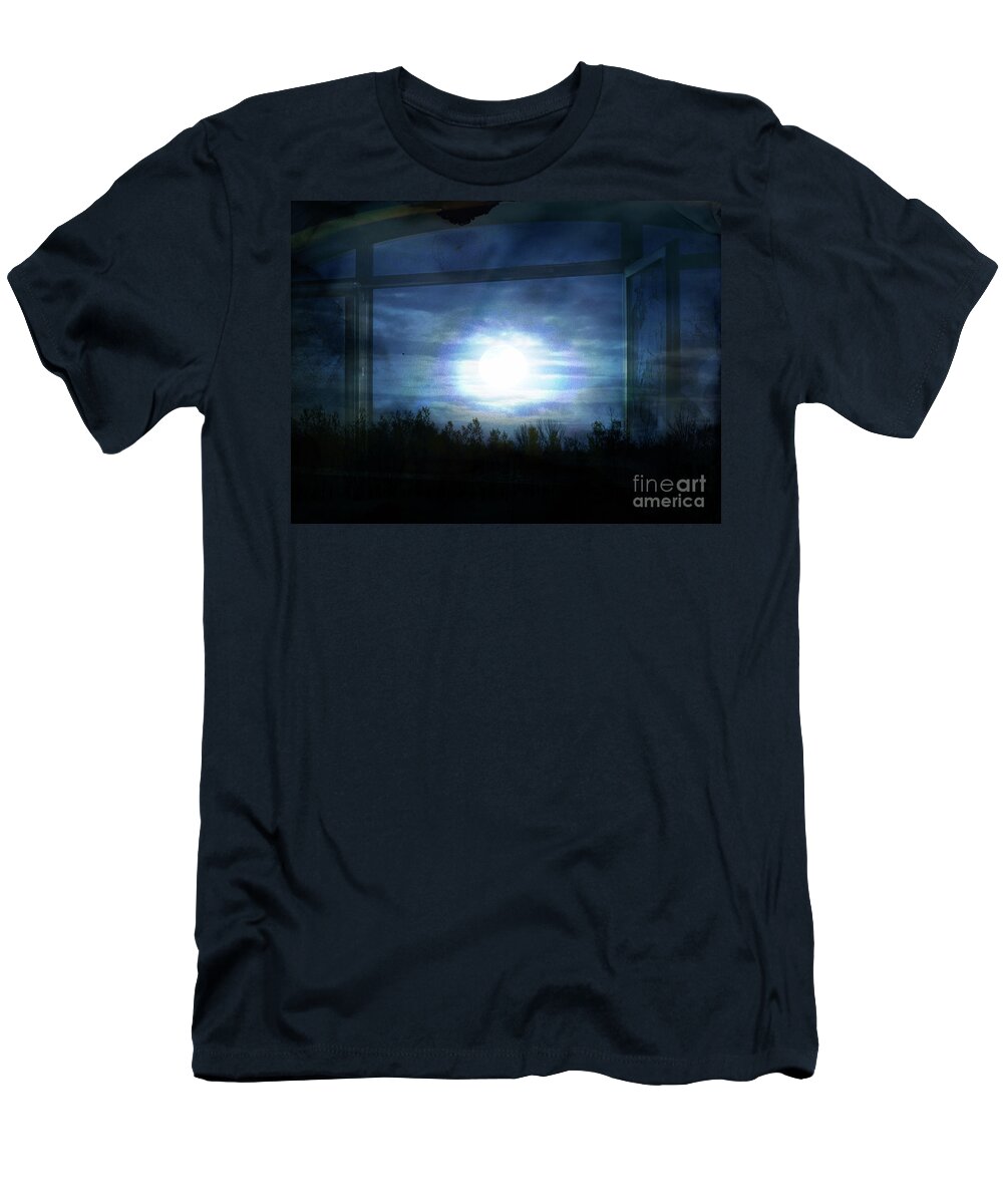 Full Moon T-Shirt featuring the digital art Once Upon a Moonlit Night by Mimulux Patricia No