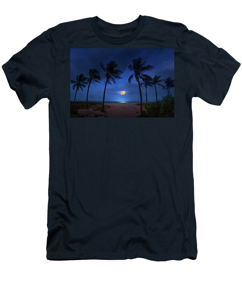 Moon T-Shirt featuring the photograph Over the Sea by Mark Andrew Thomas