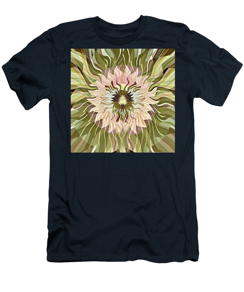 Pale T-Shirt featuring the digital art Pale Pink Floral by David Manlove