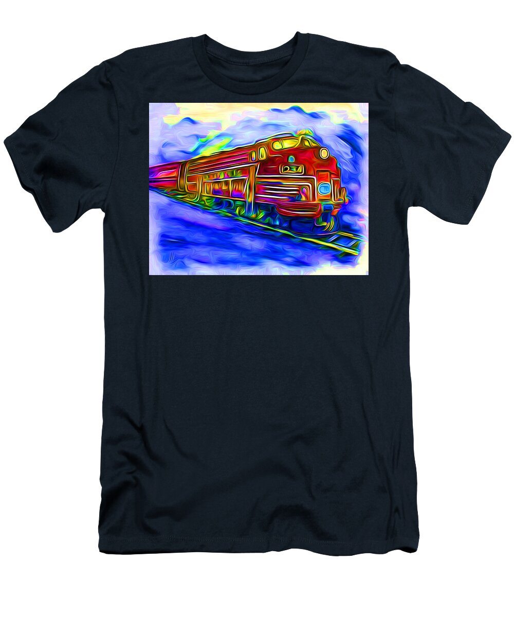 Digital Art T-Shirt featuring the digital art Party Train by Ronald Mills