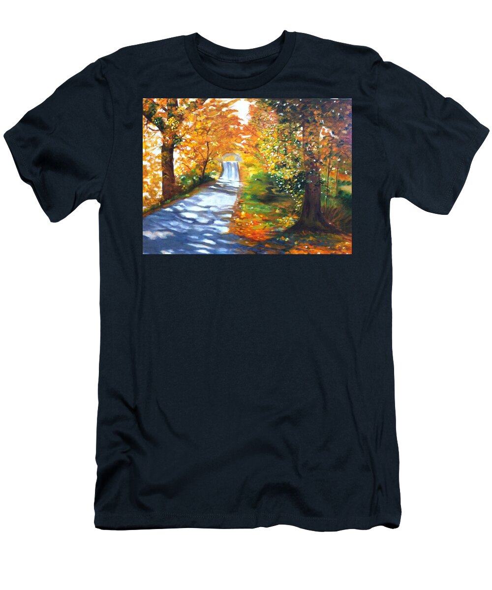 Fall Color T-Shirt featuring the painting Path to Joy by Juliette Becker
