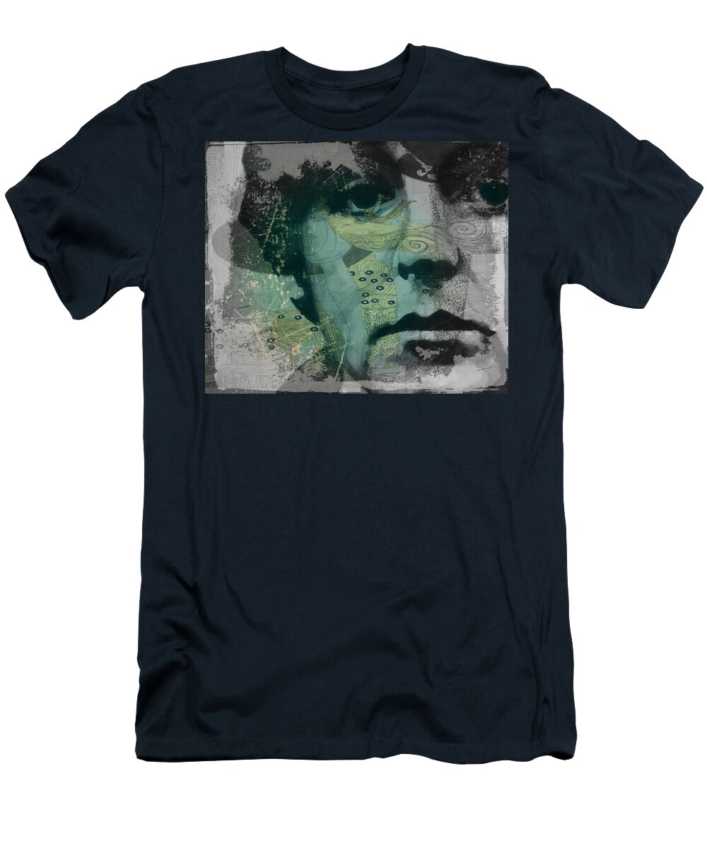 The Beatles T-Shirt featuring the mixed media Paul McCartney- Speaking Words Of Wisdom by Paul Lovering