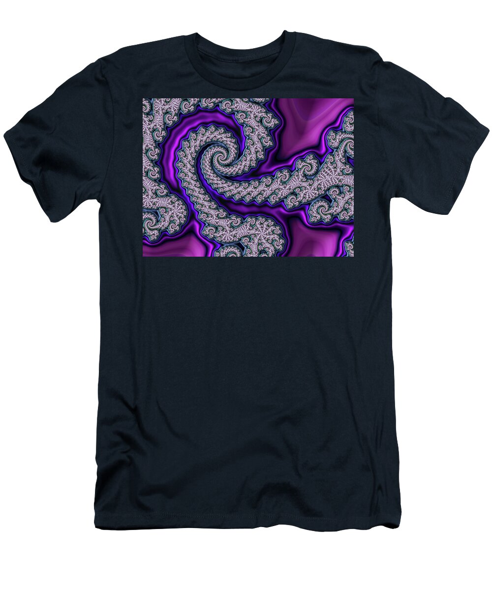 Abstract T-Shirt featuring the digital art Purple Twirls 1 by Manpreet Sokhi