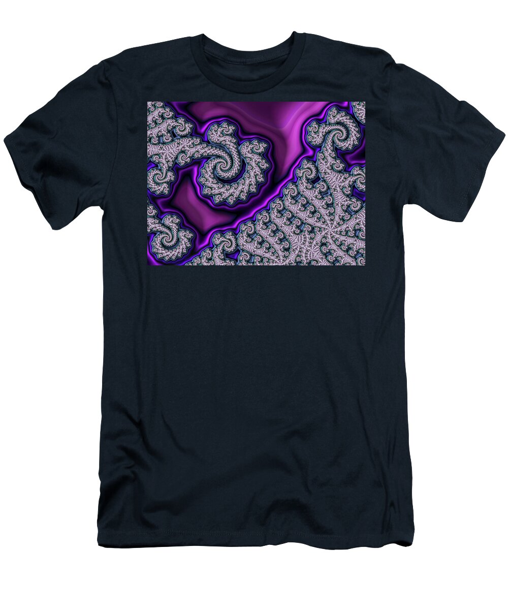 Abstract T-Shirt featuring the digital art Purple Twirls 3 by Manpreet Sokhi