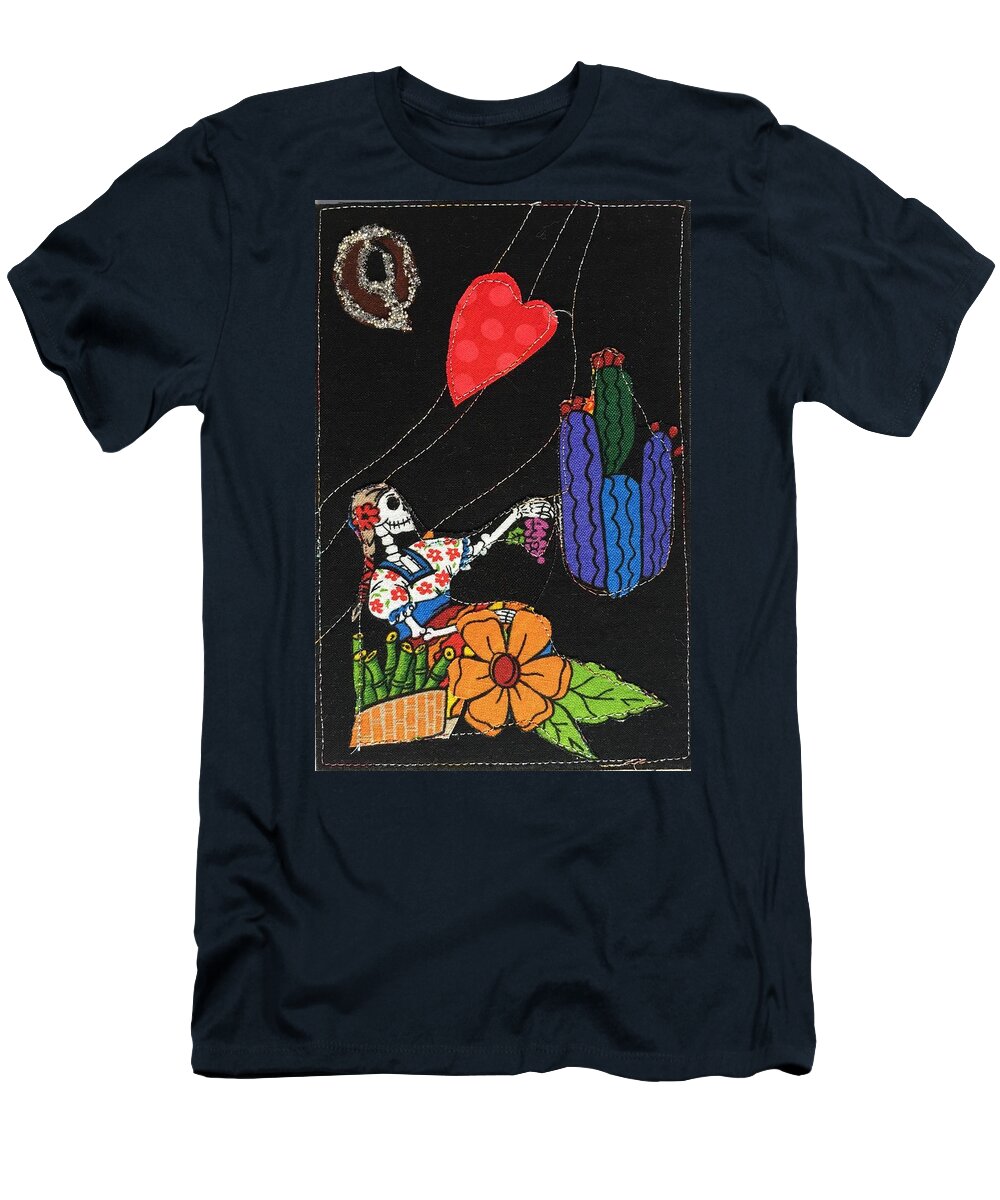 Queen Of Hearts T-Shirt featuring the mixed media Queen of Hearts by Vivian Aumond