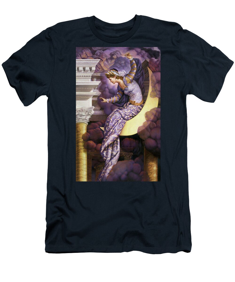 Queen Of The Night T-Shirt featuring the painting Queen of the Night by Kurt Wenner