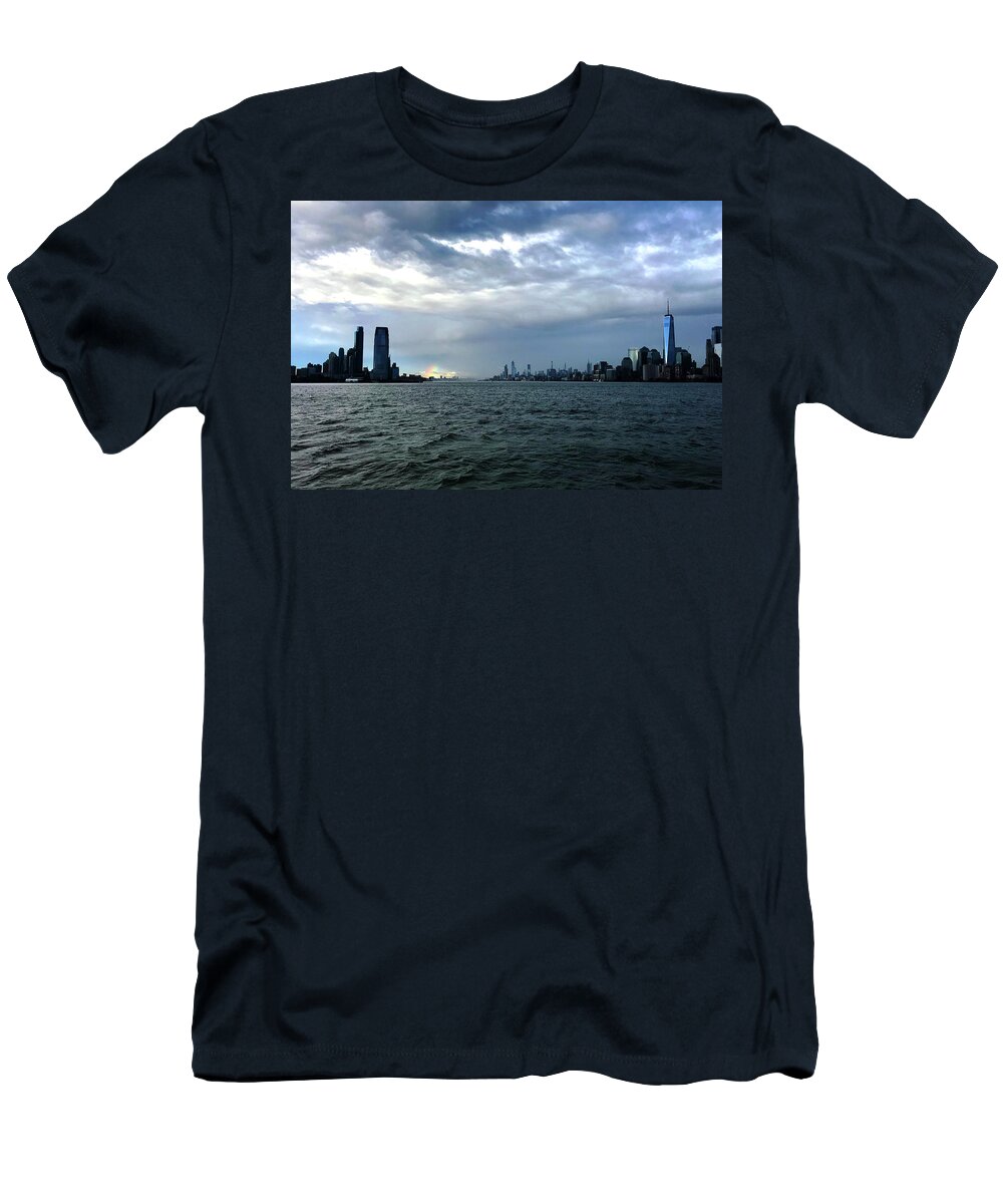New York T-Shirt featuring the photograph Rainbow Peeks NYC by Lorraine Devon Wilke