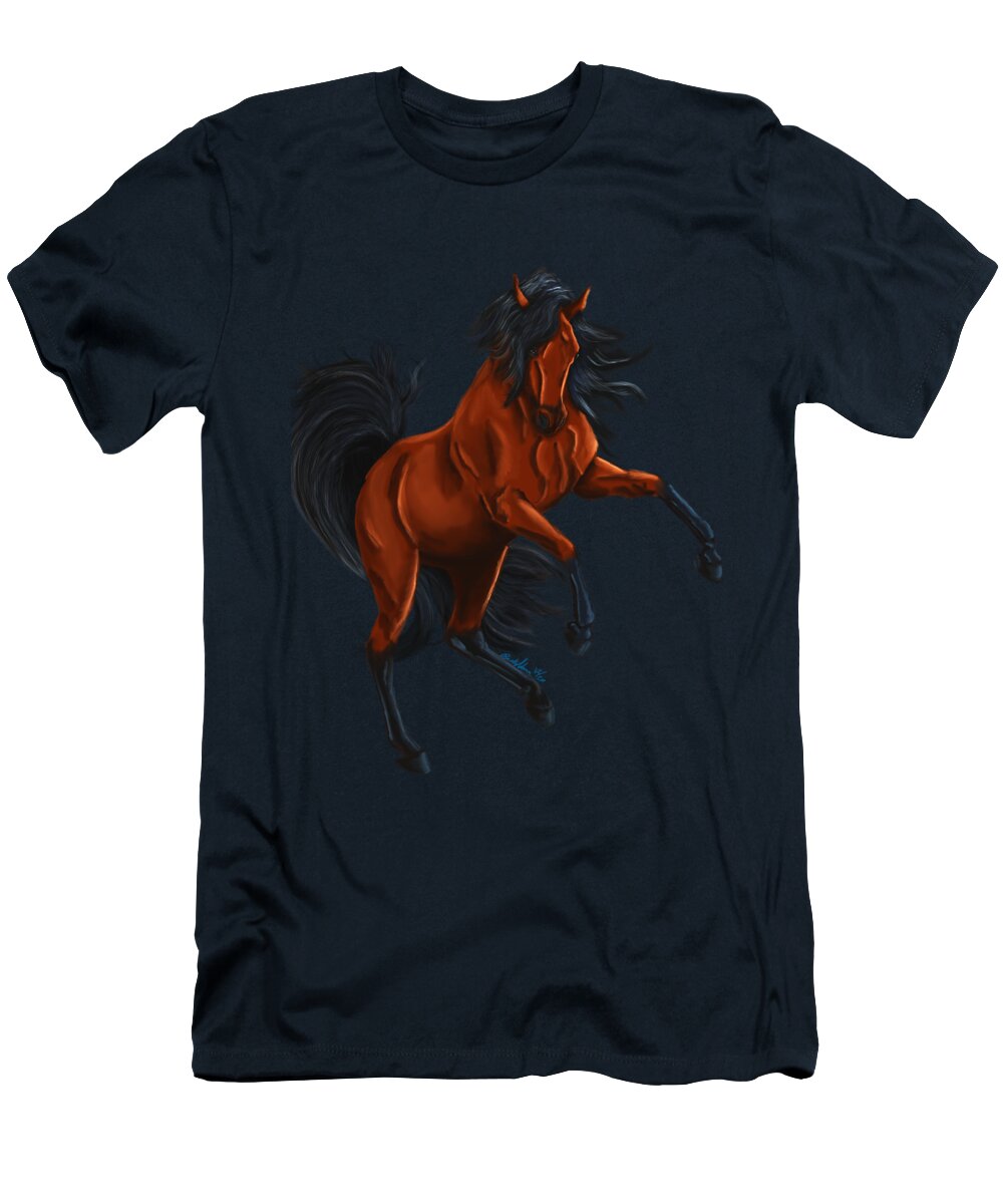 Rearing Majestic Horse T-Shirt featuring the digital art Rearing Majestic Horse by Becky Herrera