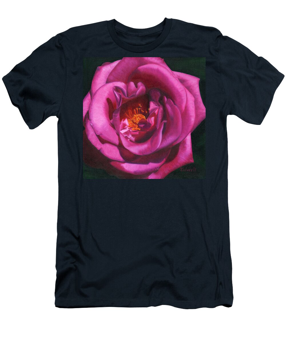Rose T-Shirt featuring the painting Rena Hugo by Deborah Tidwell Artist