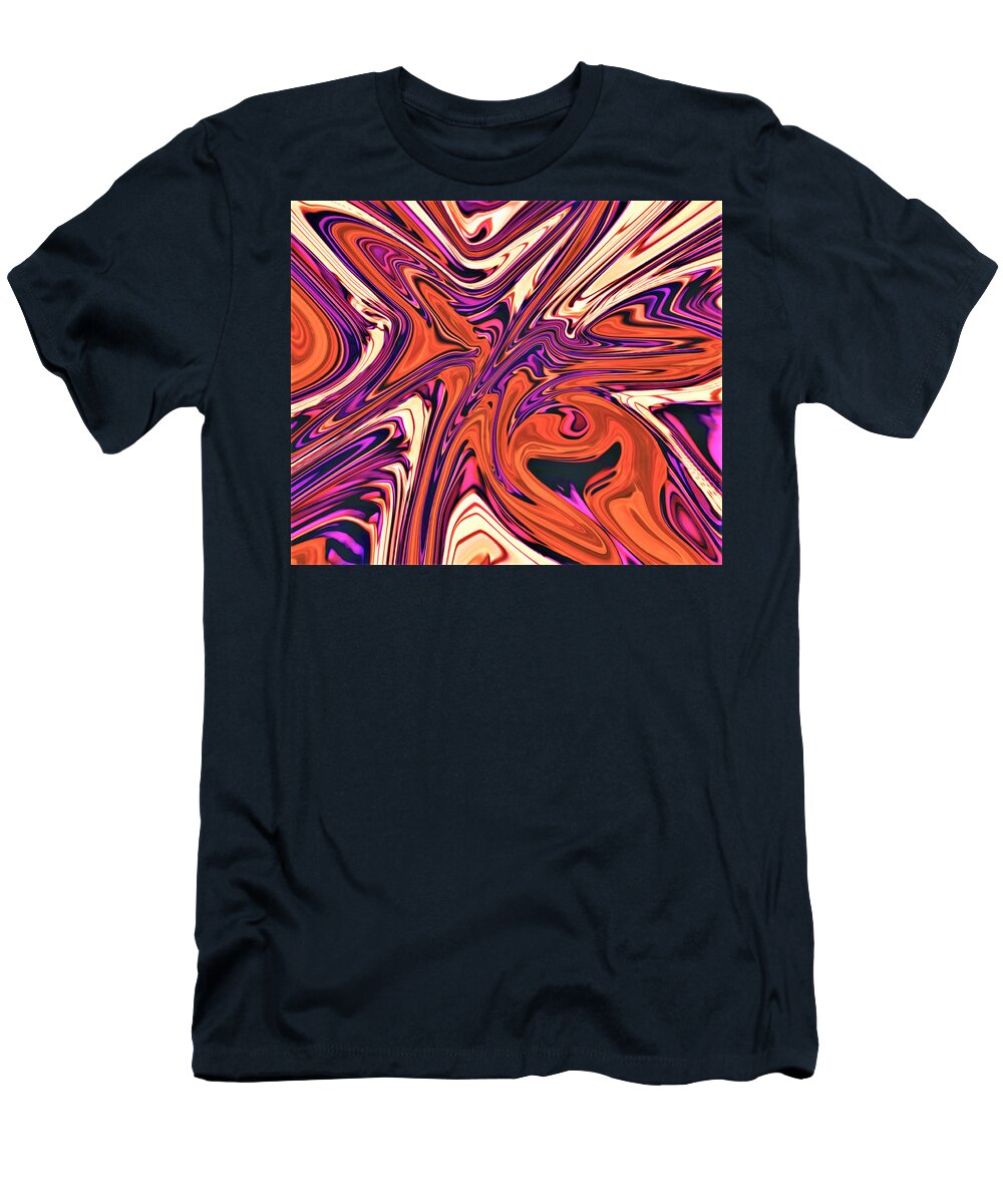 Abstract T-Shirt featuring the digital art Retro 70's - Psychedelic by Ronald Mills