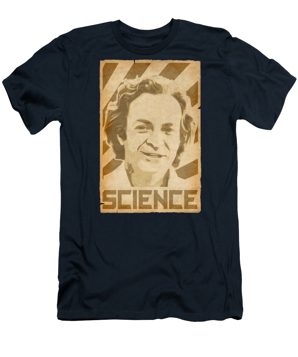 Richard T-Shirt featuring the digital art Richard Feynman Retro Science by Filip Schpindel