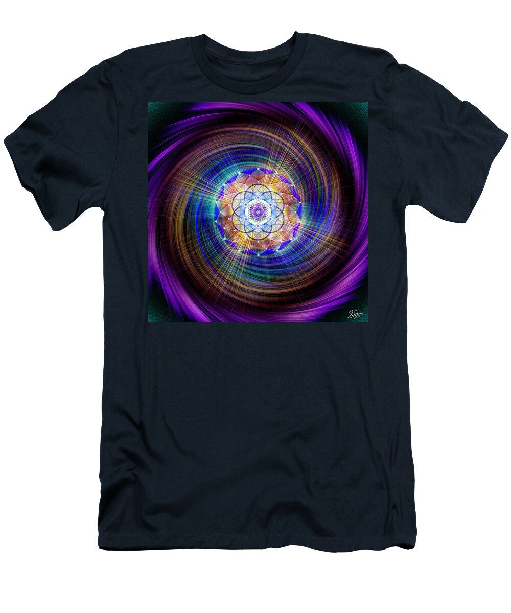 Endre T-Shirt featuring the digital art Sacred Geometry 900 by Endre Balogh