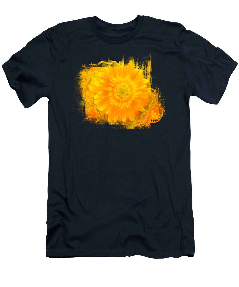 Gerbera Daisies T-Shirt featuring the photograph Sea of Gold by Elisabeth Lucas