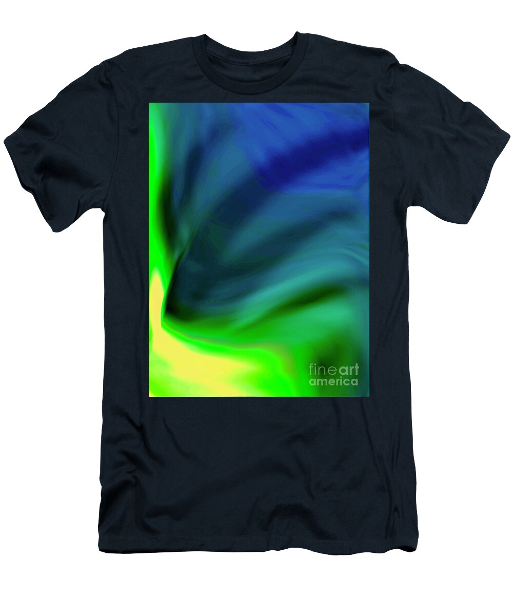 Vibrant Blue And Green T-Shirt featuring the digital art Seasons Altered by Glenn Hernandez
