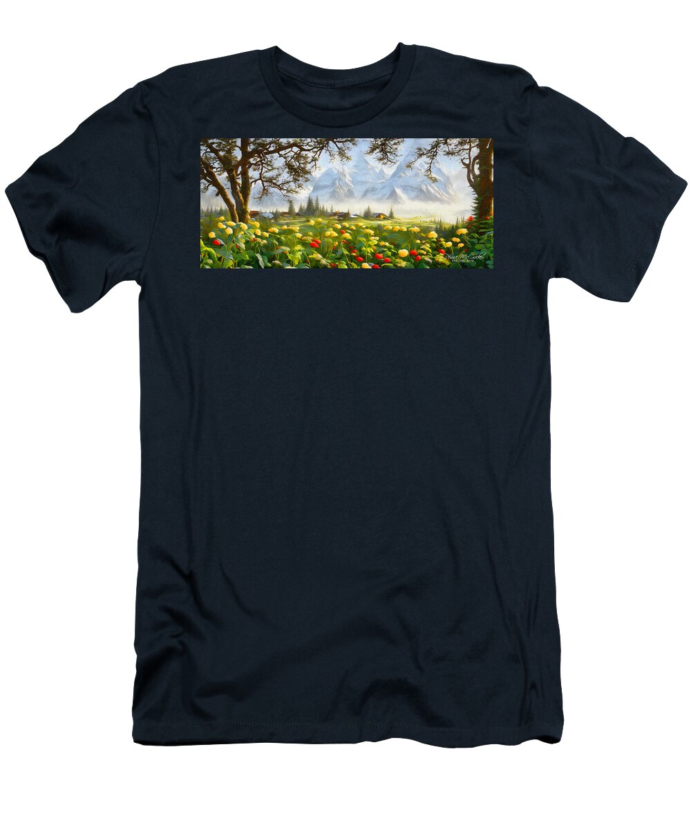 Cabins And Cottages T-Shirt featuring the digital art Serenity by Pennie McCracken