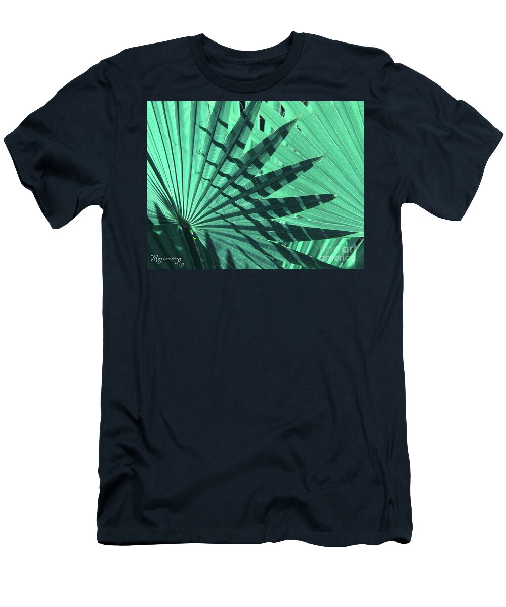 Nature T-Shirt featuring the photograph Shadows on Palm Leaves by Mariarosa Rockefeller