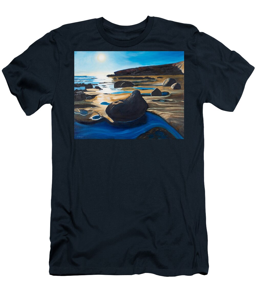 Rocks T-Shirt featuring the painting Silent Watchers by Santana Star