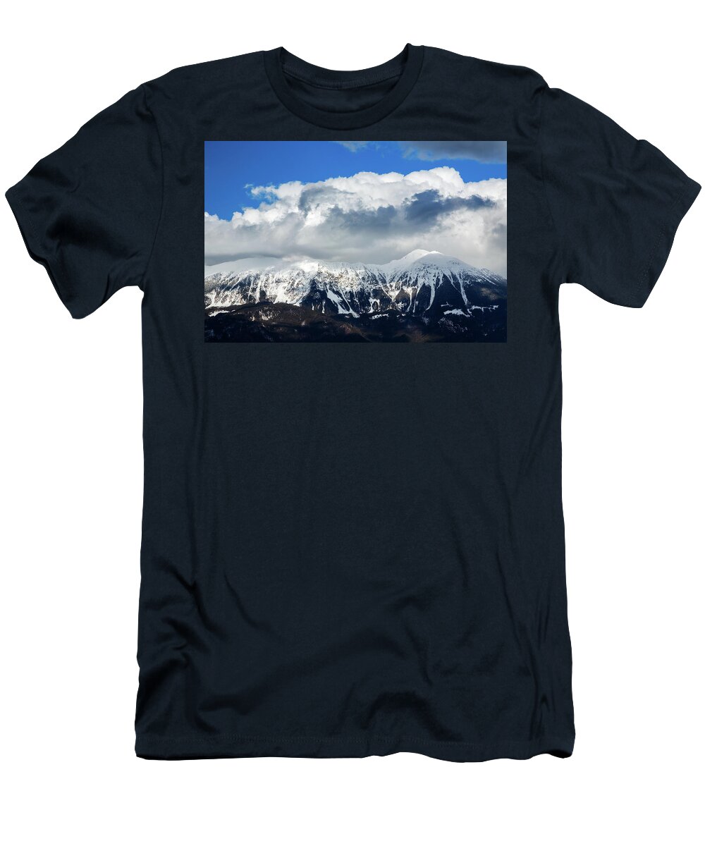 Mountain T-Shirt featuring the photograph Snowy mountains by Ian Middleton