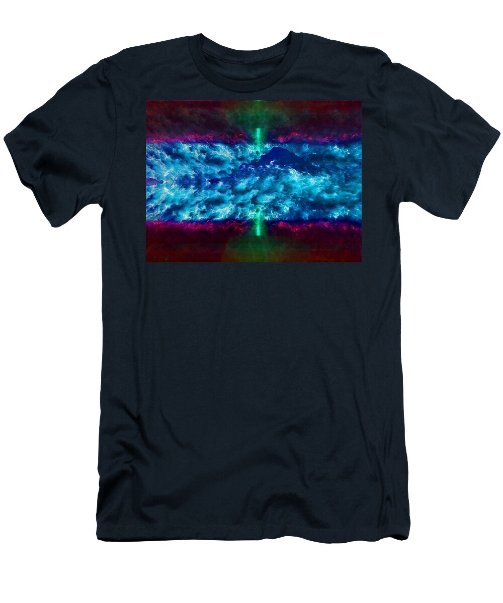 Abstract Art T-Shirt featuring the digital art Stormy Blue 1 by Aldane Wynter