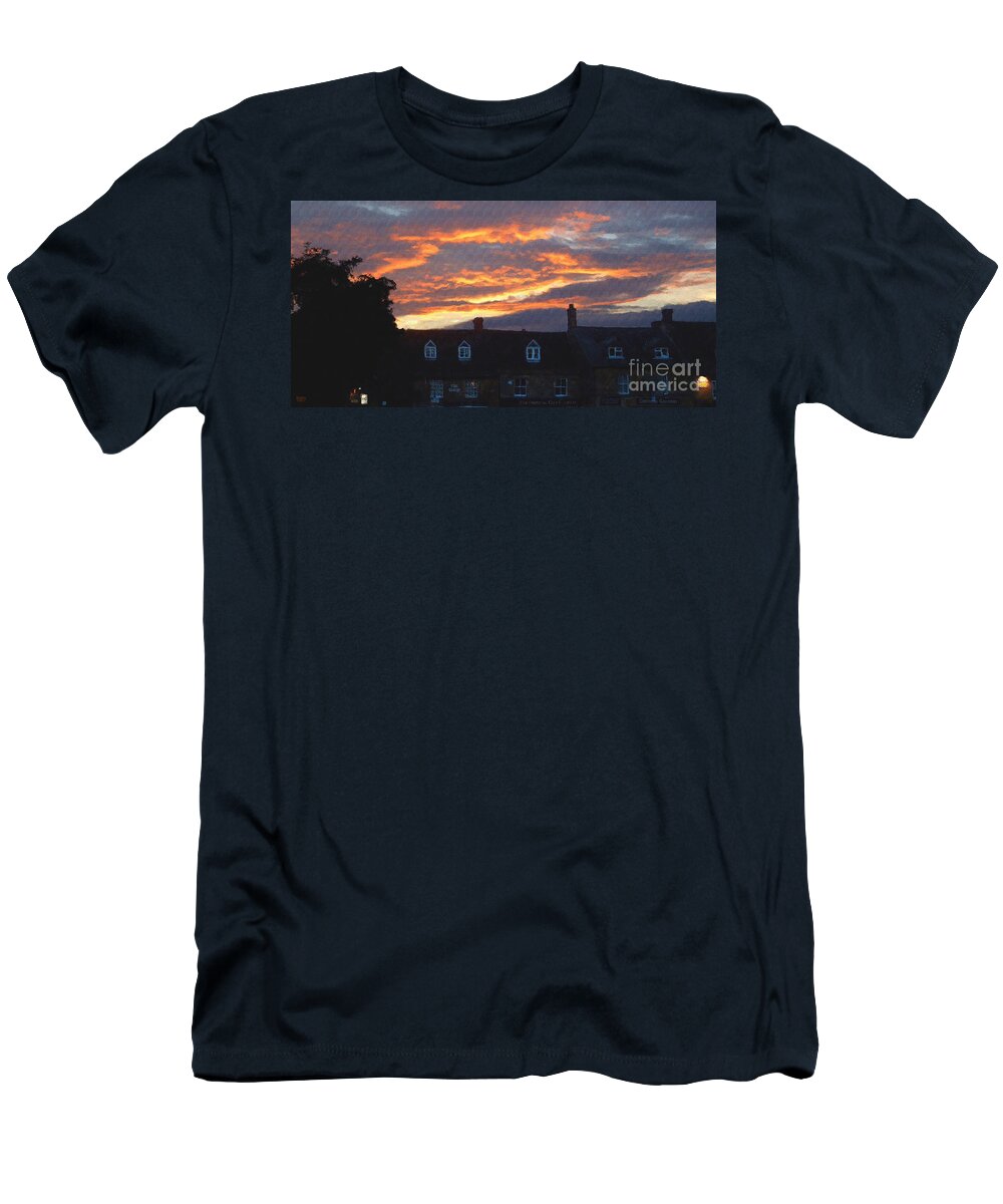 Stow-in-the-wold T-Shirt featuring the photograph Stow Shops at Sunset by Brian Watt
