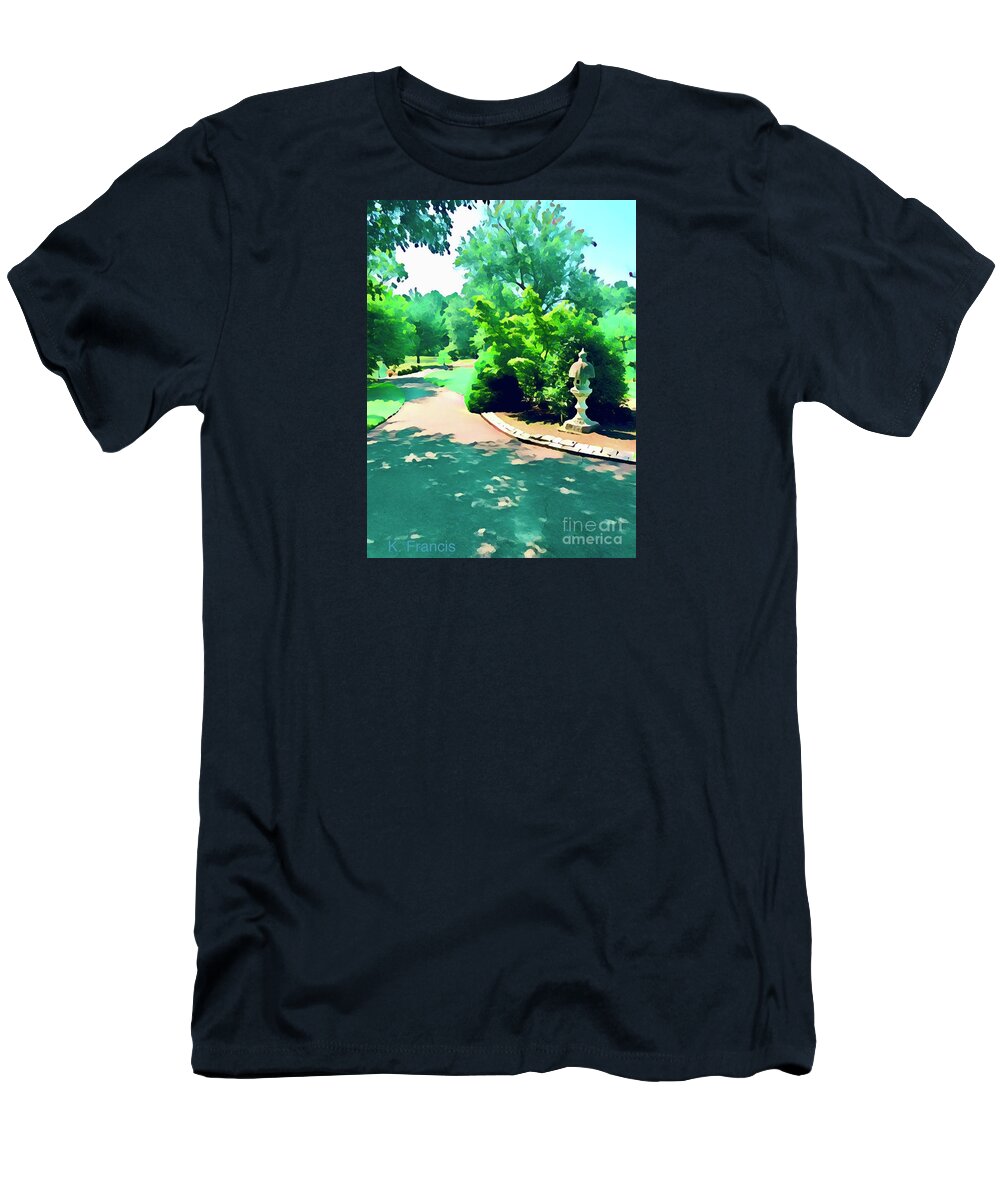 Summer Pathway T-Shirt featuring the digital art Summer Pathway by Karen Francis
