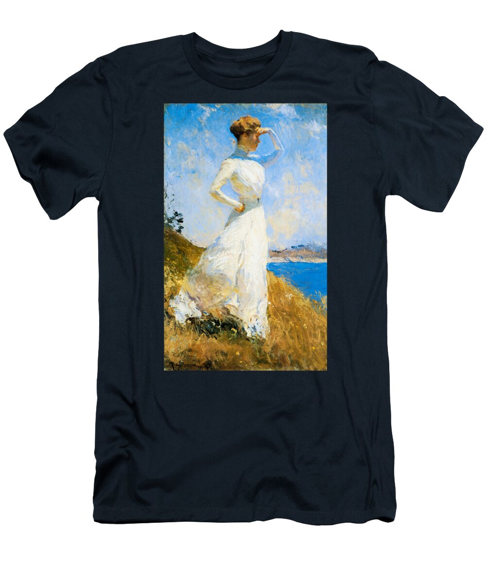 Benson T-Shirt featuring the painting Sunlight 1909 by Frank Benson