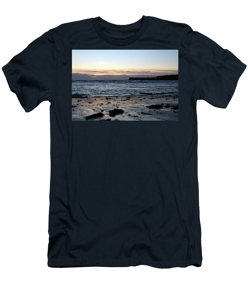 Kimmeridge T-Shirt featuring the photograph Sunset at Kimmeridge Bay Dorset England by Loren Dowding