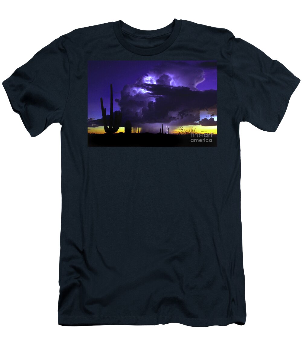 Sunset T-Shirt featuring the photograph Sunset, Storm, And Stars by Douglas Taylor