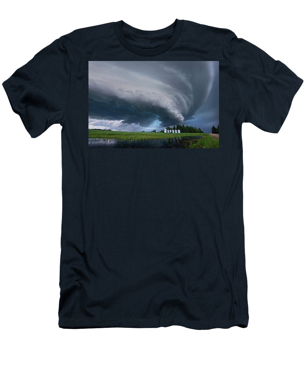 Landscape T-Shirt featuring the photograph Supercell near New Norway, Alberta by Dan Jurak