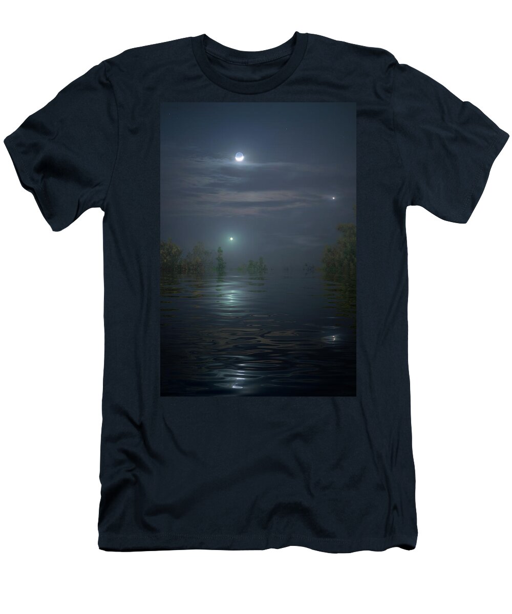 Swamp Lights T-Shirt featuring the photograph Swamp Lights by Mark Andrew Thomas