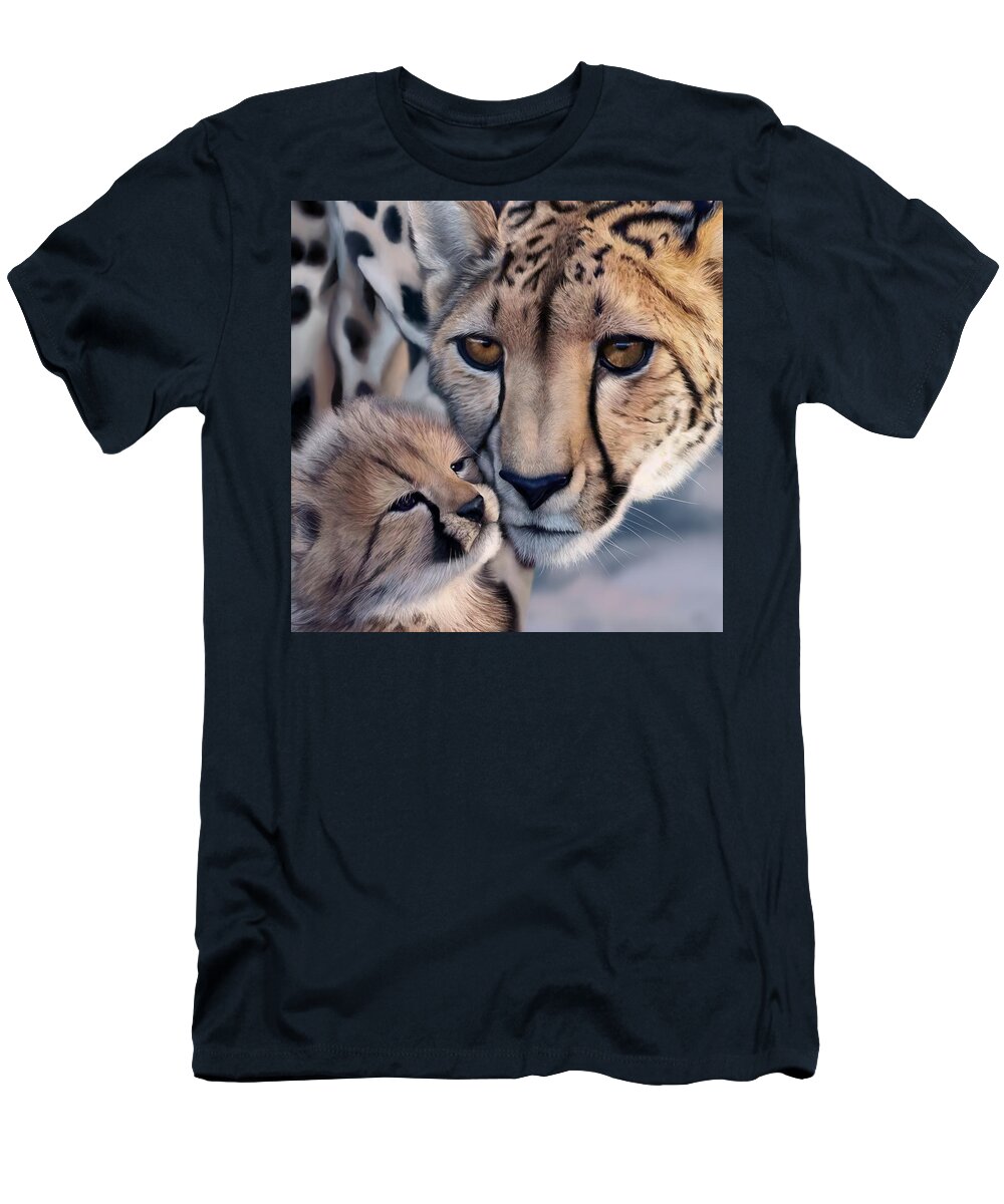 Cat T-Shirt featuring the painting Tenderness by Rachel Emmett