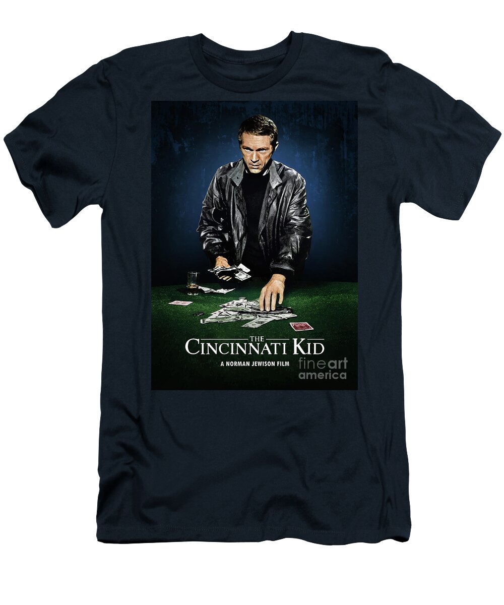 Movie Poster T-Shirt featuring the digital art The Cincinnati Kid by Bo Kev