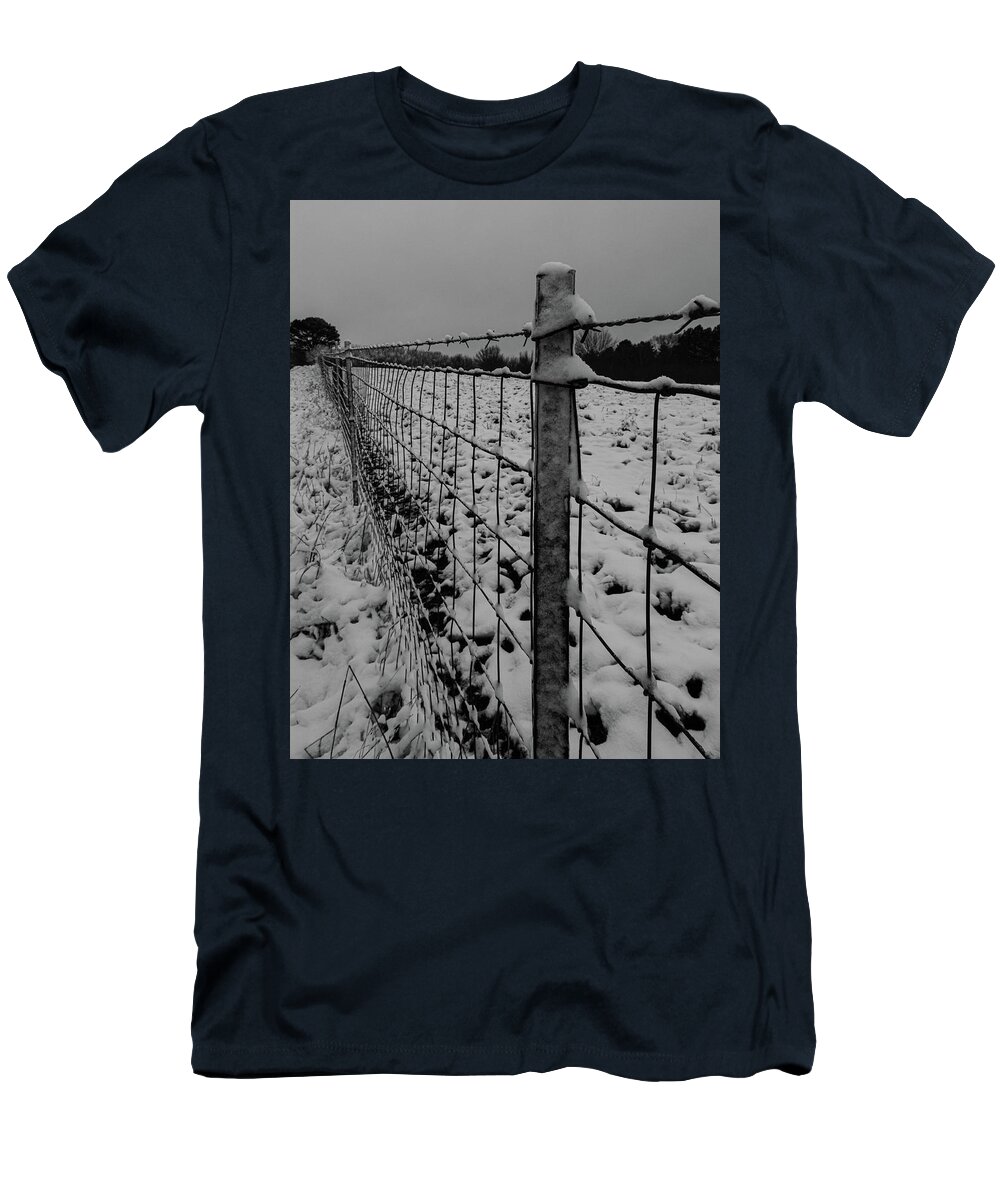 Fence T-Shirt featuring the photograph The fence line by Jamie Tyler