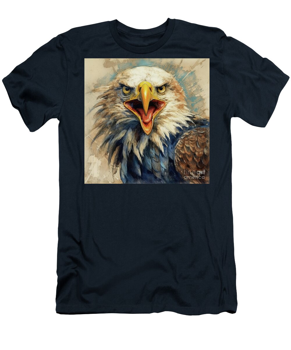 Bald Eagle T-Shirt featuring the painting The Fierce Eagle by Tina LeCour