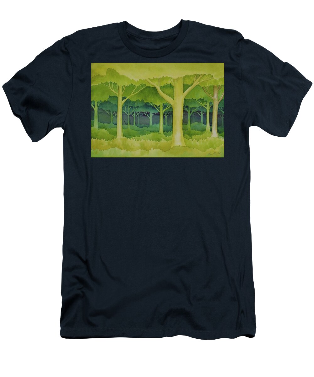Kim Mcclinton T-Shirt featuring the painting The Forest for the Trees by Kim McClinton