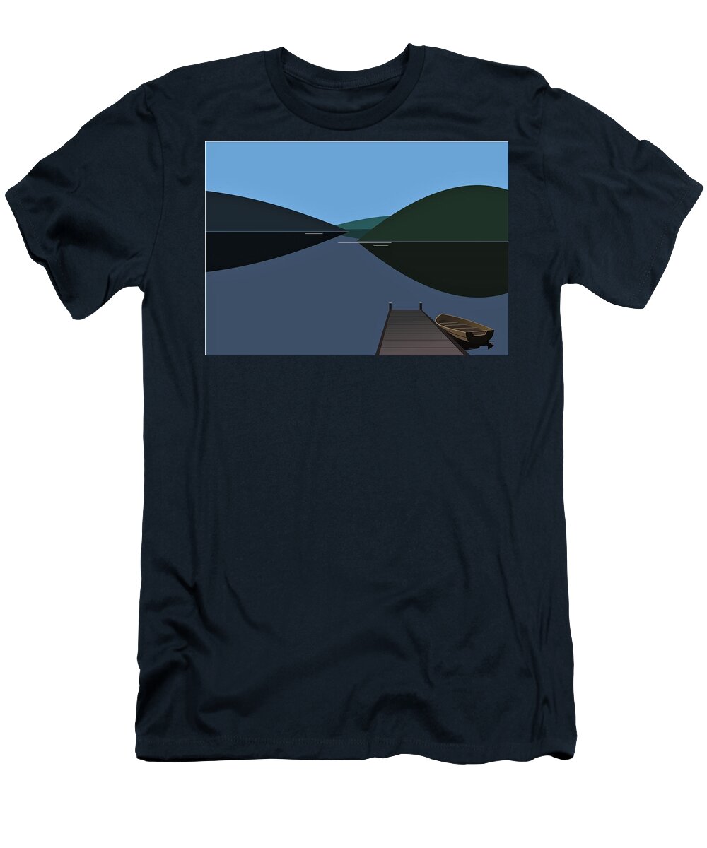 Jetty T-Shirt featuring the digital art The Jetty by Fatline Graphic Art