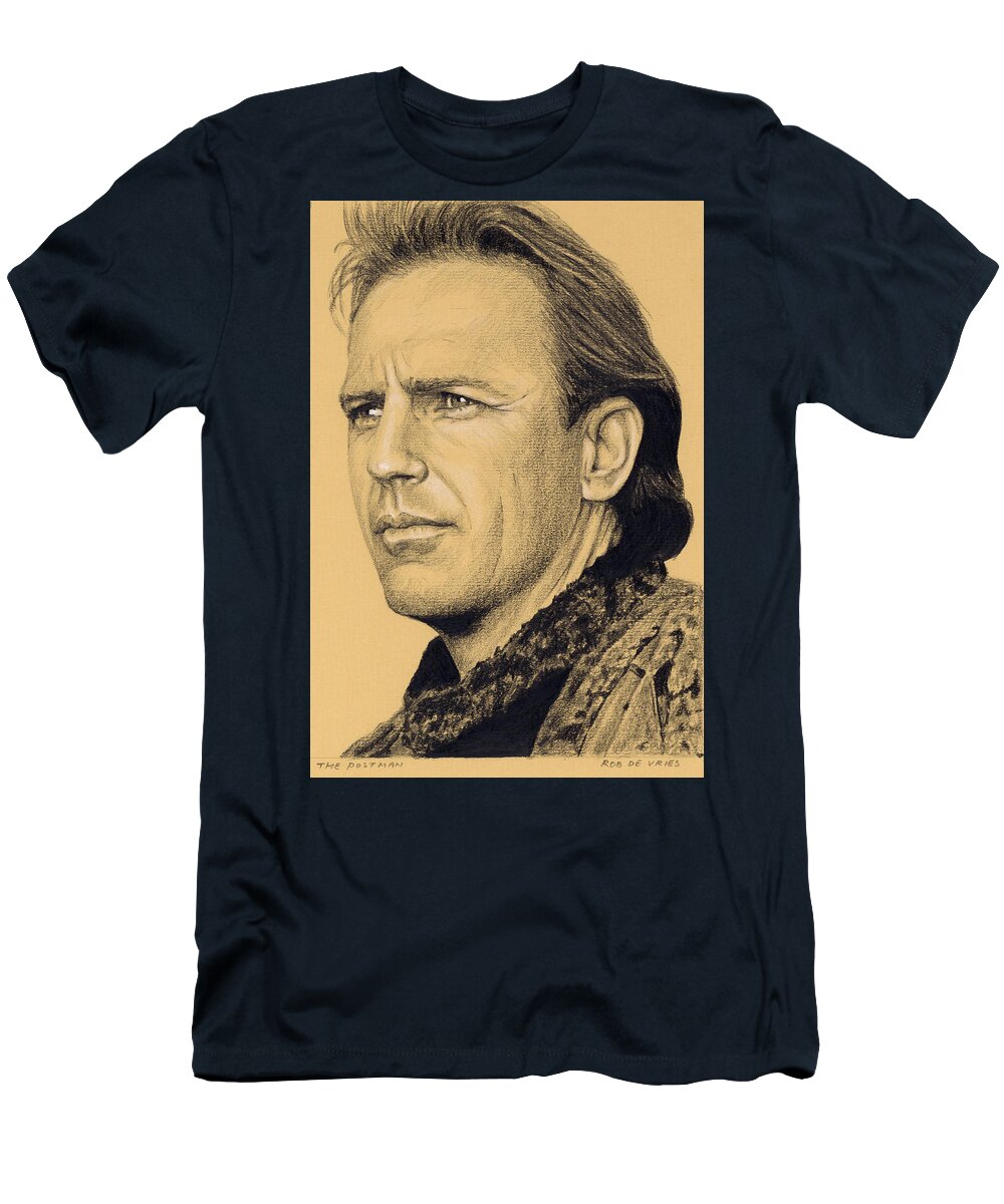 Hollywood T-Shirt featuring the drawing The Postman by Rob De Vries