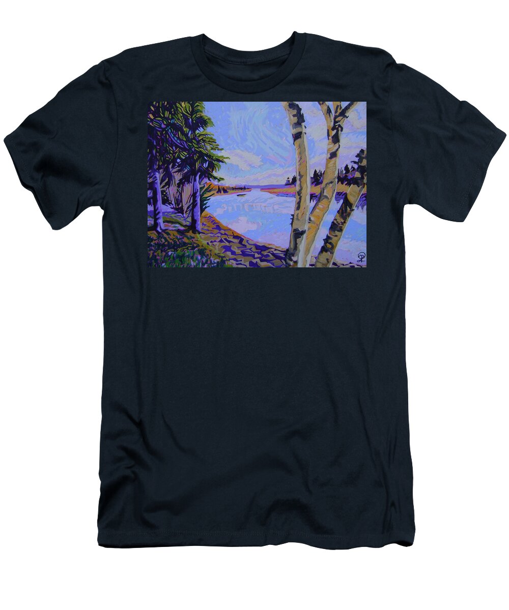 The River Of My Acadian Ancestors T-Shirt featuring the painting The River of my Acadian Ancestors by Therese Legere